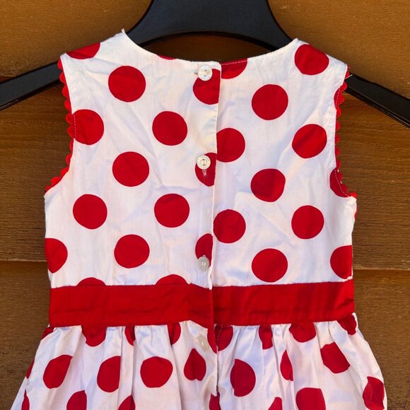 Disney Parks Minnie Mouse Polka Dot Dress Girls Size S Red & White - Picture 7 of 9